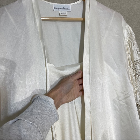 Georgette Trabolski Fringed Robe & Chemise Slip Set - Picture 5 of 16